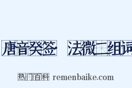 唐音癸签·法微二组词是什么意思的图片